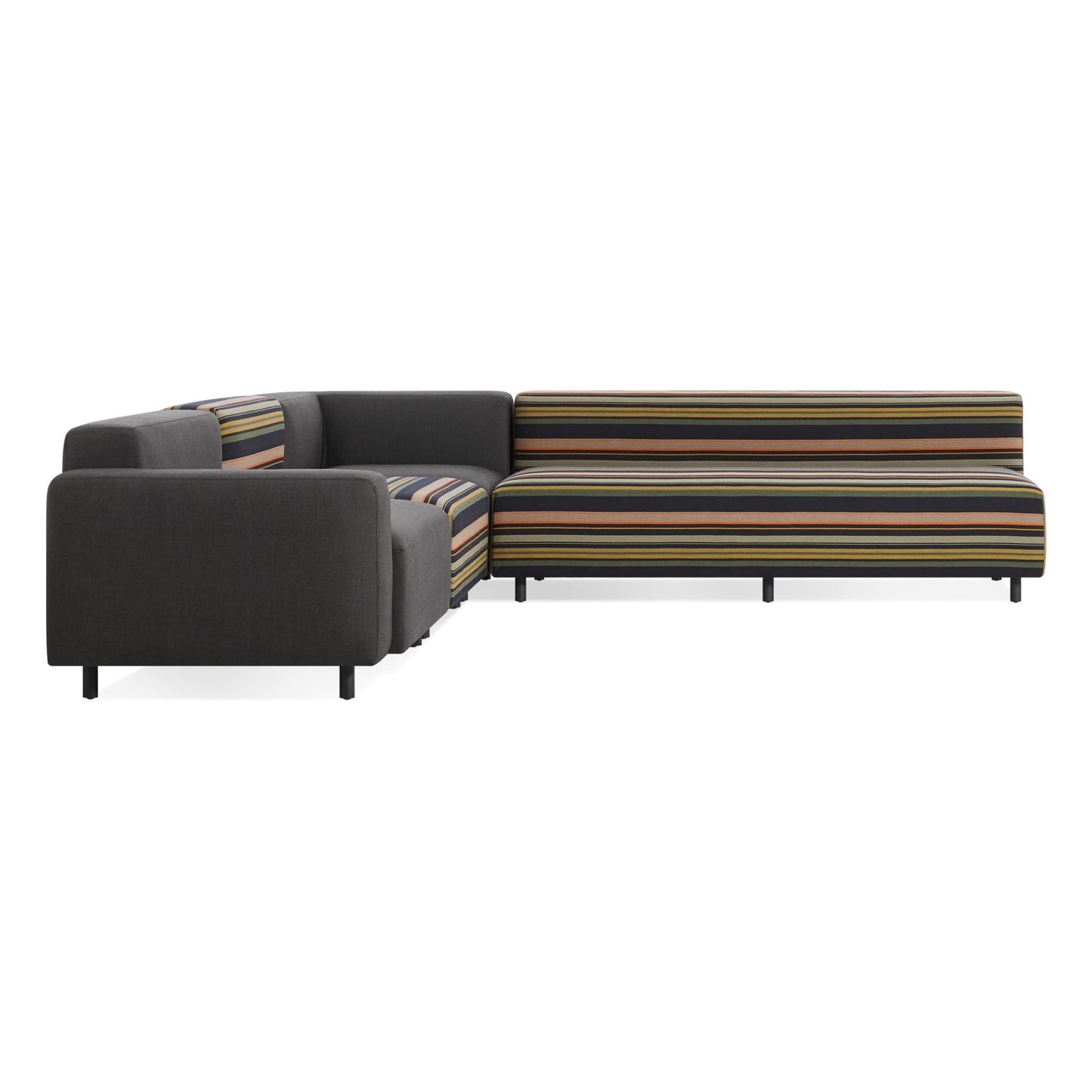 DNR - 9 Yard Left L Sectional- Sunbrella Coal