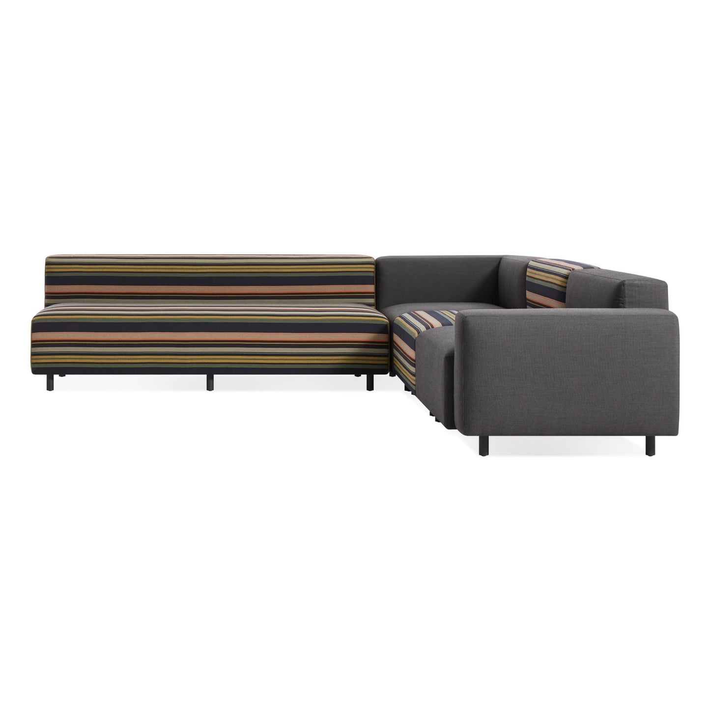 DNR - 9 Yard Right L Sectional- Sunbrella Coal