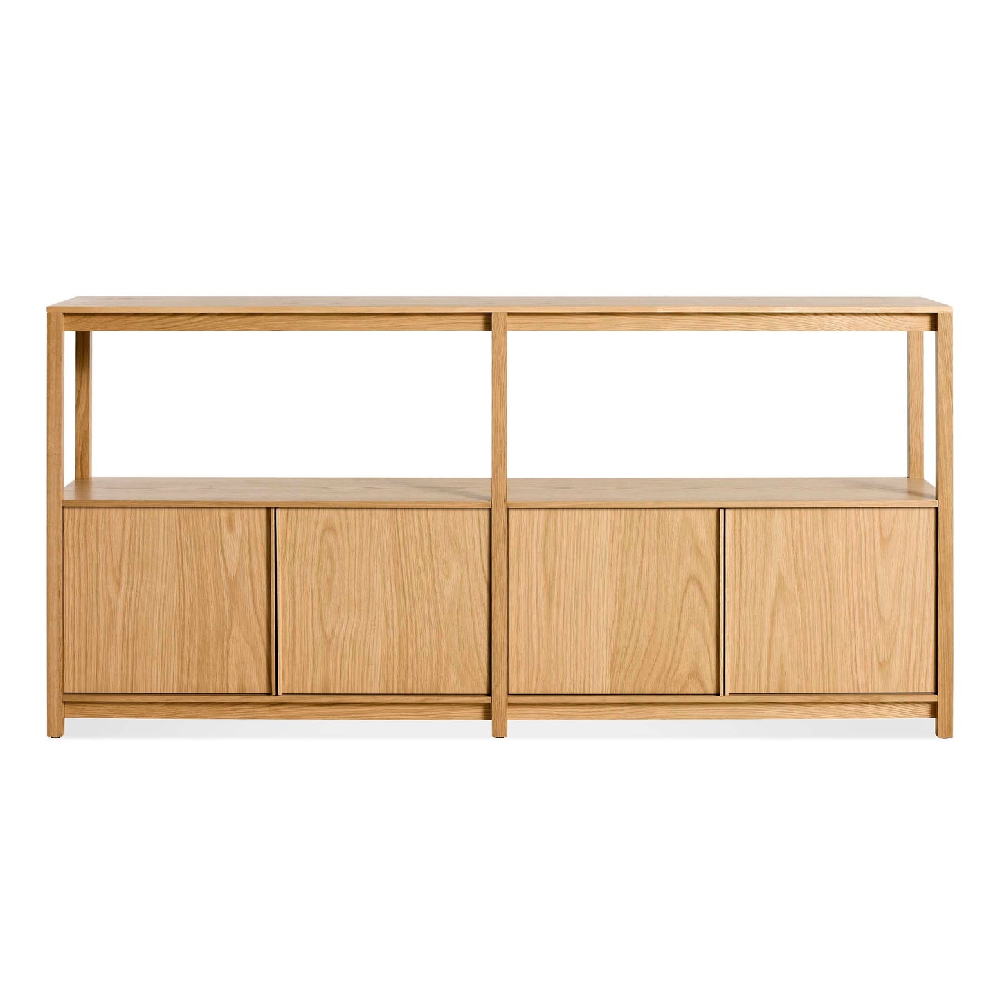Open Plan Large Low Bookcase with Storage