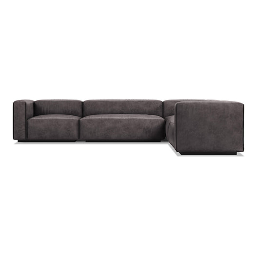 Cleon Large Left Leather Sectional Sofa