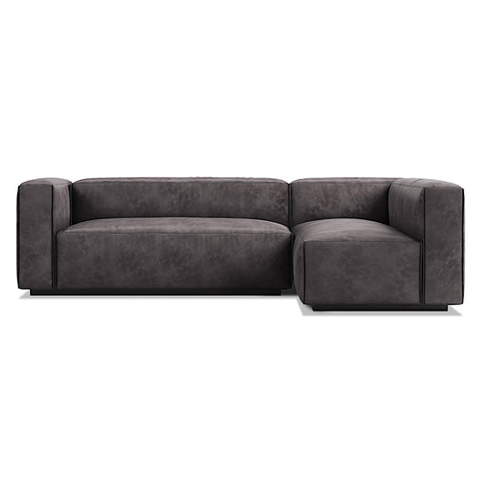 Cleon Small Left Leather Sectional Sofa