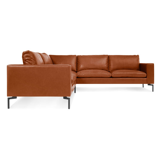 New Standard Right Leather Sectional Sofa - Small