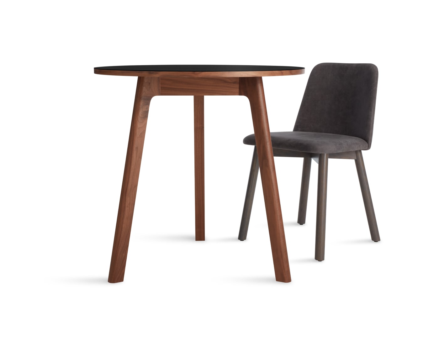 DNR - Apt 36" Round Cafe Table - Cobalt w/ Walnut base