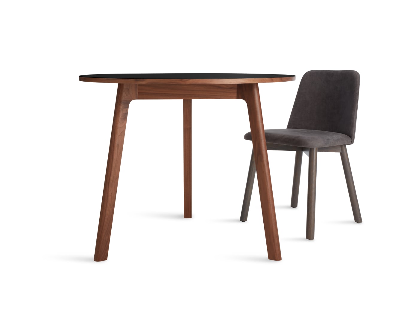 DNR - Apt 36" Round Cafe Table - Cobalt w/ Walnut base